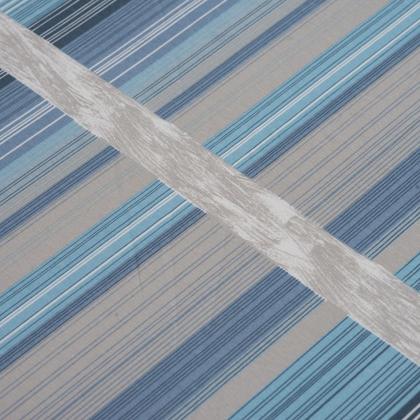 Imagem de Jogo de Lençol Dia A Dia Estampado 3 Peças Queen 80% Algodão / 20% Poliéster Percal 180 Fios - Azul Listrado