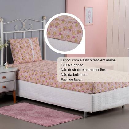 Imagem de Jogo De Lençol Infantil Com Elástico Em Malha Resistente