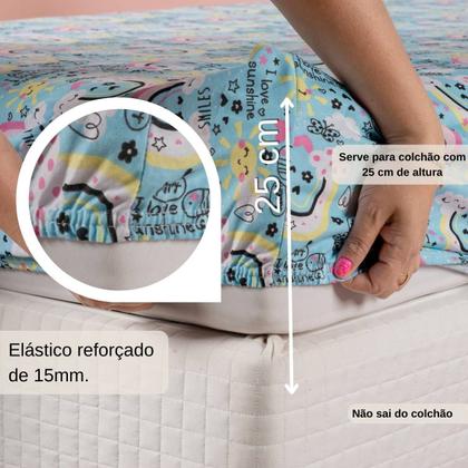Imagem de Jogo De Lençol Infantil Com Elástico Em Malha Resistente