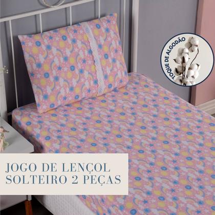 Imagem de Jogo De Lençol Infantil Com Elástico Em Malha Resistente