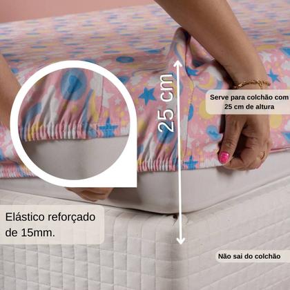 Imagem de Jogo De Lençol Infantil Com Elástico Em Malha Resistente