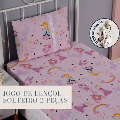 Imagem de Jogo De Lençol Infantil Com Elástico Em Malha Resistente