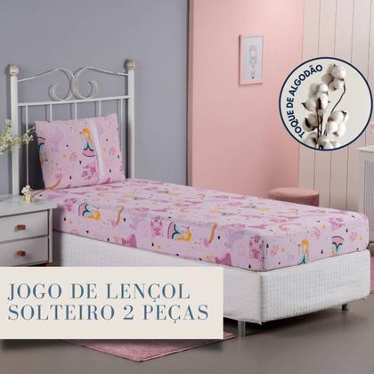 Imagem de Jogo De Lençol Infantil Com Elástico Em Malha Resistente