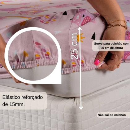 Imagem de Jogo De Lençol Infantil Com Elástico Em Malha Resistente