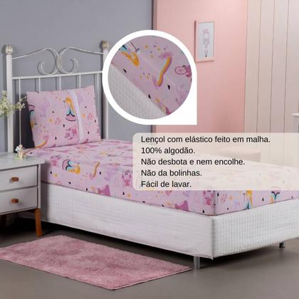 Imagem de Jogo De Lençol Infantil Com Elástico Em Malha Resistente