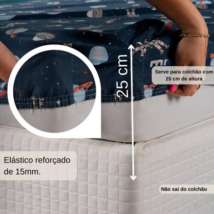 Imagem de Jogo De Lençol Infantil Com Elástico Em Malha Resistente