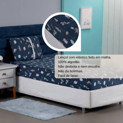 Imagem de Jogo De Lençol Infantil Com Elástico Em Malha Resistente