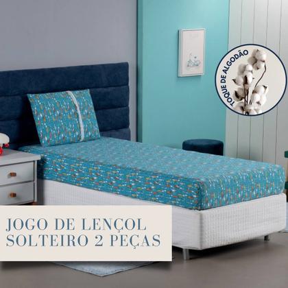 Imagem de Jogo De Lençol Infantil Com Elástico Em Malha Resistente