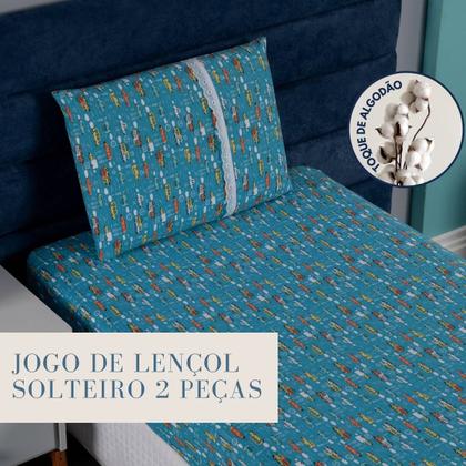 Imagem de Jogo De Lençol Infantil Com Elástico Em Malha Resistente