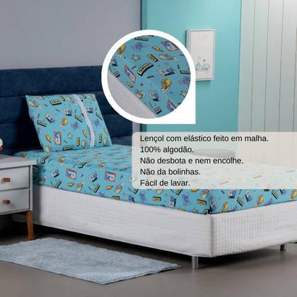 Imagem de Jogo De Lençol Infantil Com Elástico Em Malha Resistente