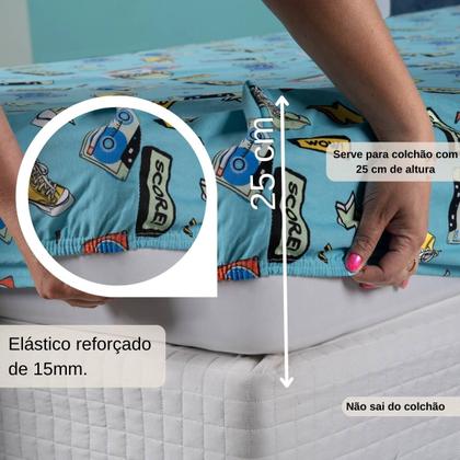 Imagem de Jogo De Lençol Infantil Com Elástico Em Malha Resistente