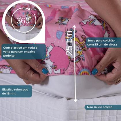 Imagem de Jogo De Lençol Infantil Com Elástico Em Malha Resistente