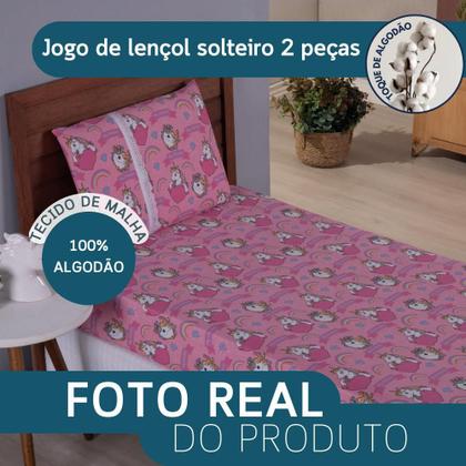 Imagem de Jogo De Lençol Infantil Com Elástico Em Malha Resistente