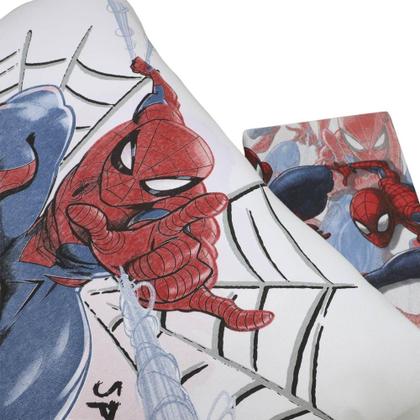 Imagem de Jogo de Lençol Infantil Homem Aranha Simples Solteiro 2 Peças Spider Man Textura Portallar