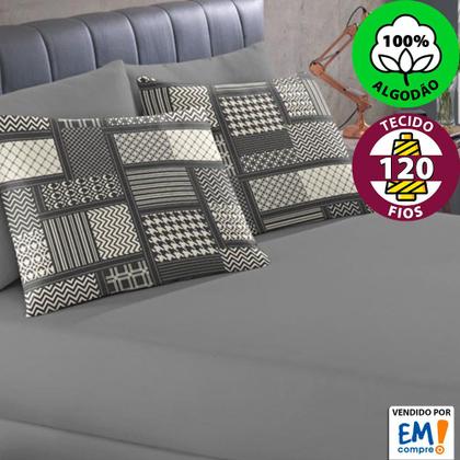 Imagem de Jogo de Lençol King 3 Peças Estampado de Malha 100% Algodão com Elástico Buettner - Emcompre