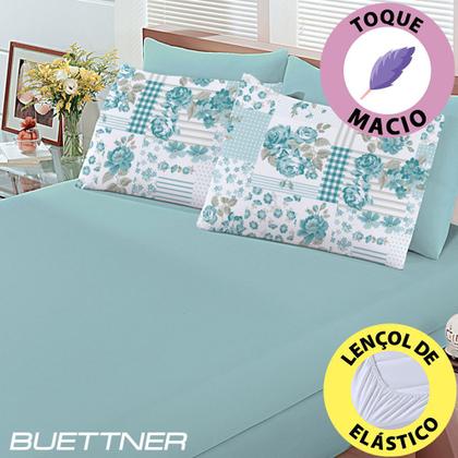 Imagem de Jogo de Lençol King 3 Peças Estampado de Malha 100% Algodão com Elástico Buettner - Emcompre