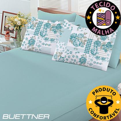 Imagem de Jogo de Lençol King 3 Peças Estampado de Malha 100% Algodão com Elástico Buettner - Emcompre