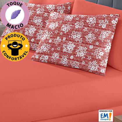 Imagem de Jogo de Lençol King 3 Peças Estampado de Malha 100% Algodão com Elástico Buettner - Emcompre