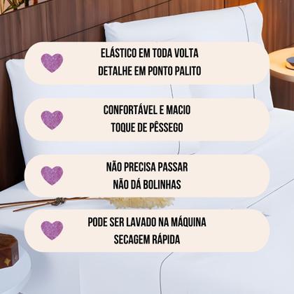 Imagem de Jogo de Lençol King 4 Peças 400 Fios Ponto Palito com Elástico Cama Box