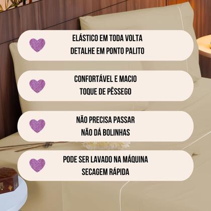 Imagem de Jogo de Lençol King 4 Peças 400 Fios Ponto Palito com Elástico Cama Box