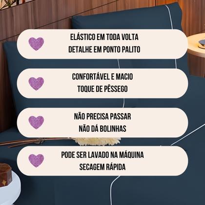 Imagem de Jogo de Lençol King 4 Peças 400 Fios Ponto Palito com Elástico Cama Box