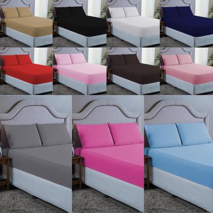 Imagem de Jogo de Lençol King Aveludado 400 Fios Cama Box com Elástico 03 Peças