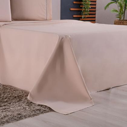 Imagem de Jogo de Lençol Liso Queen 4 Peças 180 Fios Algodão Caqui