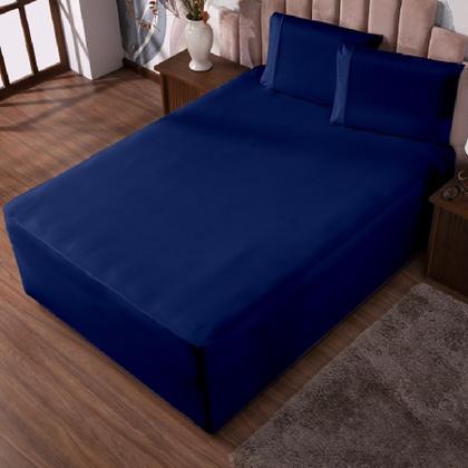 Imagem de Jogo de Lençol Luva Casal Conjugada Veste Colchão e Box Malha 3 Peças