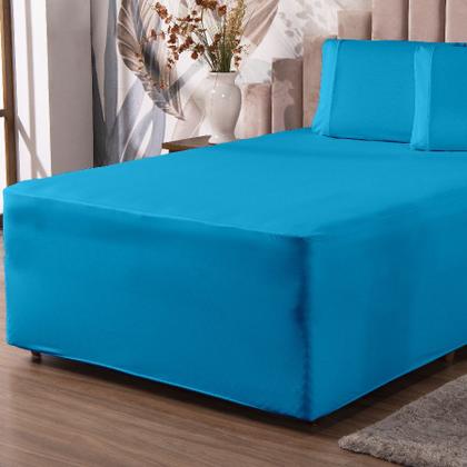 Imagem de Jogo de Lençol Luva King Conjugada Veste Colchão e Box Malha 3 Peças