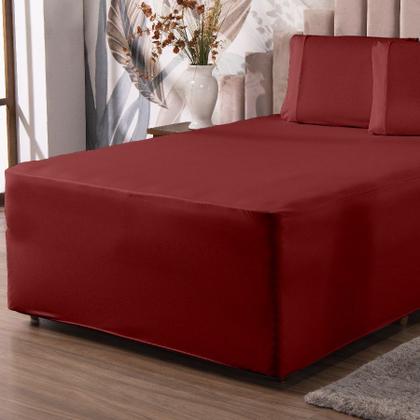 Imagem de Jogo de Lençol Luva Queen Conjugada Veste Colchão e Box Malha 3 Peças