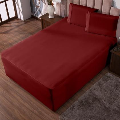 Imagem de Jogo de Lençol Luva Queen Conjugada Veste Colchão e Box Malha 3 Peças