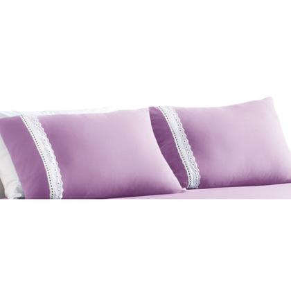 Imagem de Jogo de Lençol Malha Casal Box Queen Liso com 02 Fronhas 100% Algodão