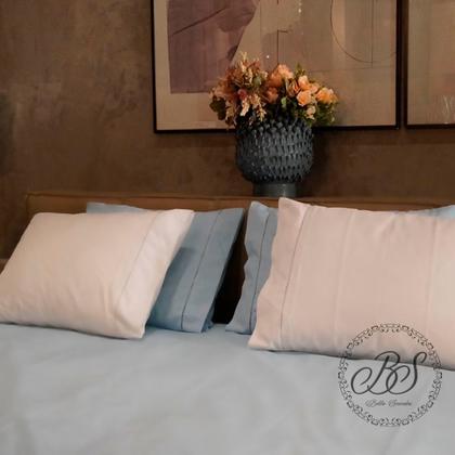 Imagem de Jogo de Lençol Micro Percal 400 Fios Ponto Palito - Solteiro / Casal Padrão / Queen / King