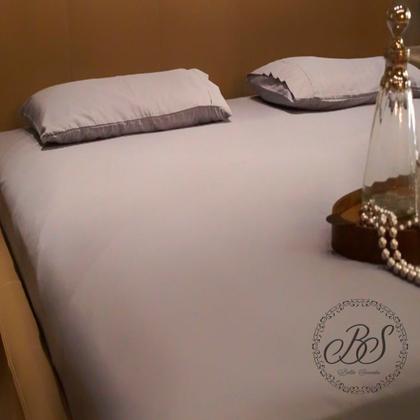 Imagem de Jogo de Lençol Micro Percal 400 Fios Ponto Palito - Solteiro / Casal Padrão / Queen / King