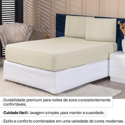 Imagem de Jogo de Lençol Micropercal Casal 400 Fios 3pças Premium