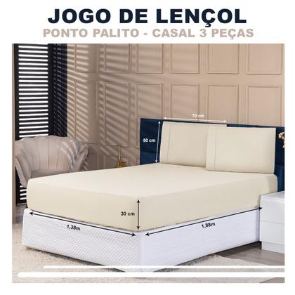 Imagem de Jogo de Lençol Micropercal Casal 400 Fios 3pças Premium