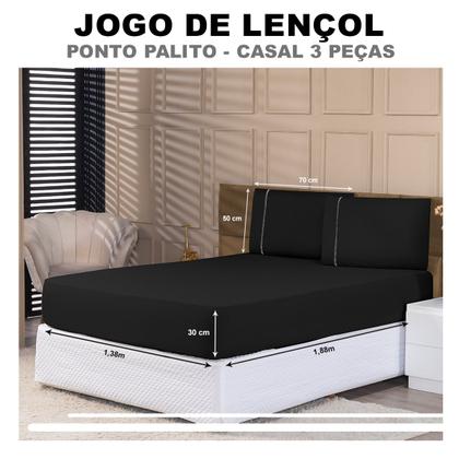 Imagem de Jogo de Lençol Micropercal Casal 400 Fios 3pças Premium
