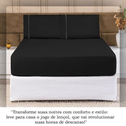 Imagem de Jogo de Lençol Micropercal Casal 400 Fios 3pças Premium