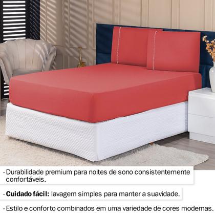 Imagem de Jogo de Lençol Micropercal Casal 400 Fios 3pças Premium