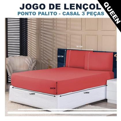 Imagem de Jogo de Lençol Micropercal Casal 400 Fios 3pças Premium