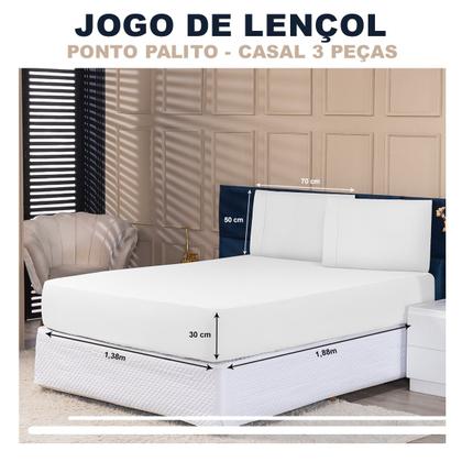 Imagem de Jogo de Lençol Micropercal Casal 400 Fios 3pças Premium