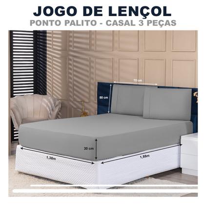 Imagem de Jogo de Lençol Micropercal Casal 400 Fios 3pças Premium