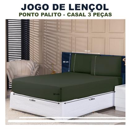 Imagem de Jogo de Lençol Micropercal Casal 400 Fios 3pças Premium