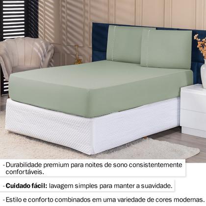 Imagem de Jogo de Lençol Micropercal Casal 400 Fios 3pças Premium
