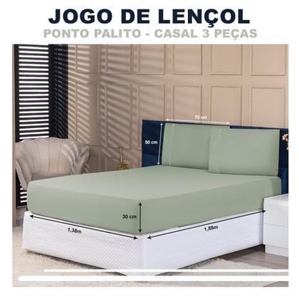 Imagem de Jogo de Lençol Micropercal Casal 400 Fios 3pças Premium