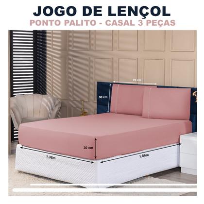 Imagem de Jogo de Lençol Micropercal Casal 400 Fios 3pças Premium