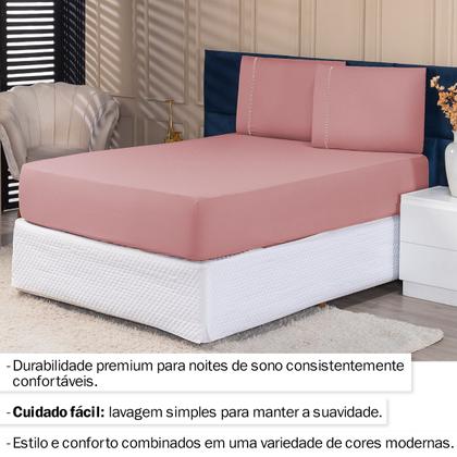 Imagem de Jogo de Lençol Micropercal Casal 400 Fios 3pças Premium