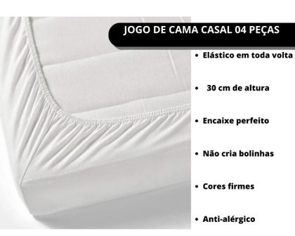 Imagem de Jogo de lençol p/ cama de casal 04-peças enxoval