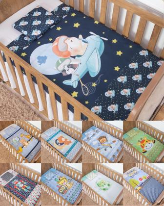 Imagem de Jogo De Lençol Para Berço Kit 03 Peças Para Quarto de Menino Estampas Fofas Anti Alérgico