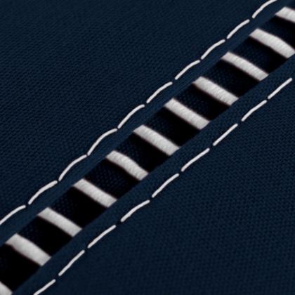 Imagem de Jogo De Lençol Queen 03 Peças 400 Fios Ponto Palito Azul Marinho